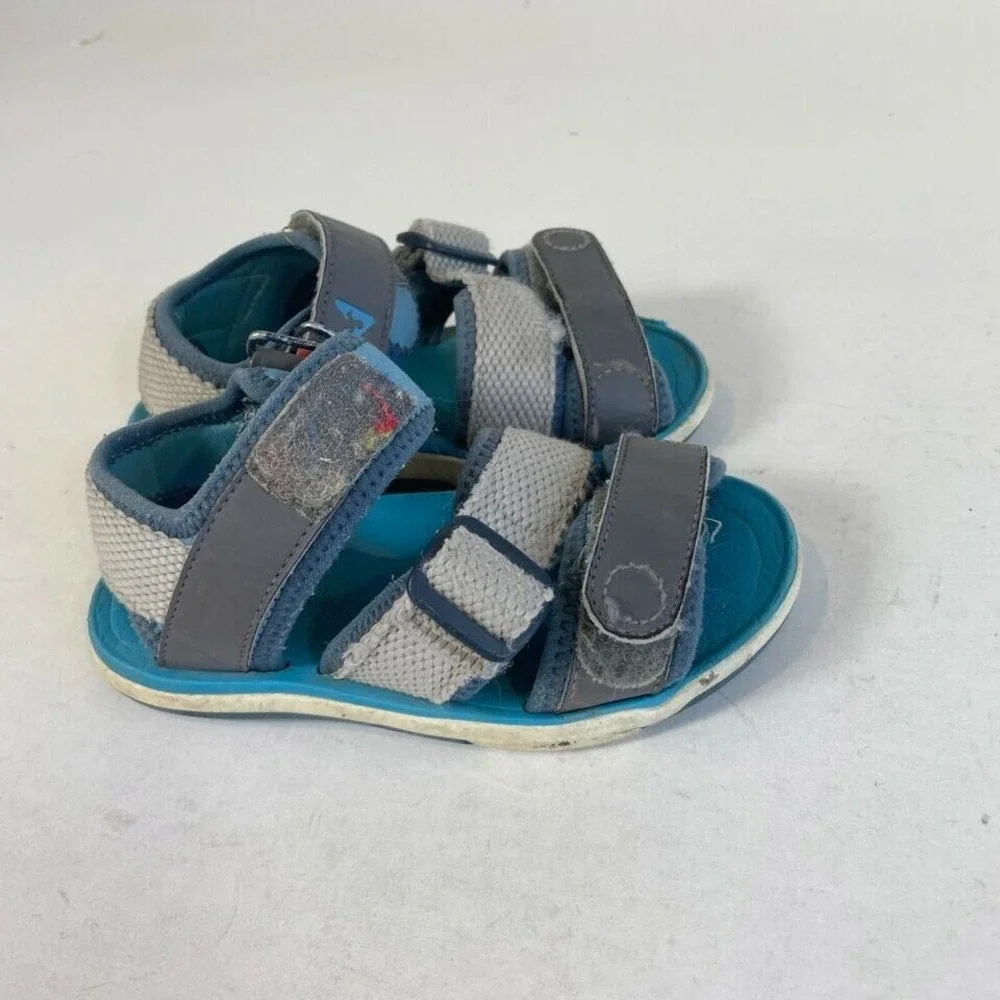 Plae Wes Sport Sandal Baby Shoes Toddler Size 8‎ Blue Leather Adjustable Casual